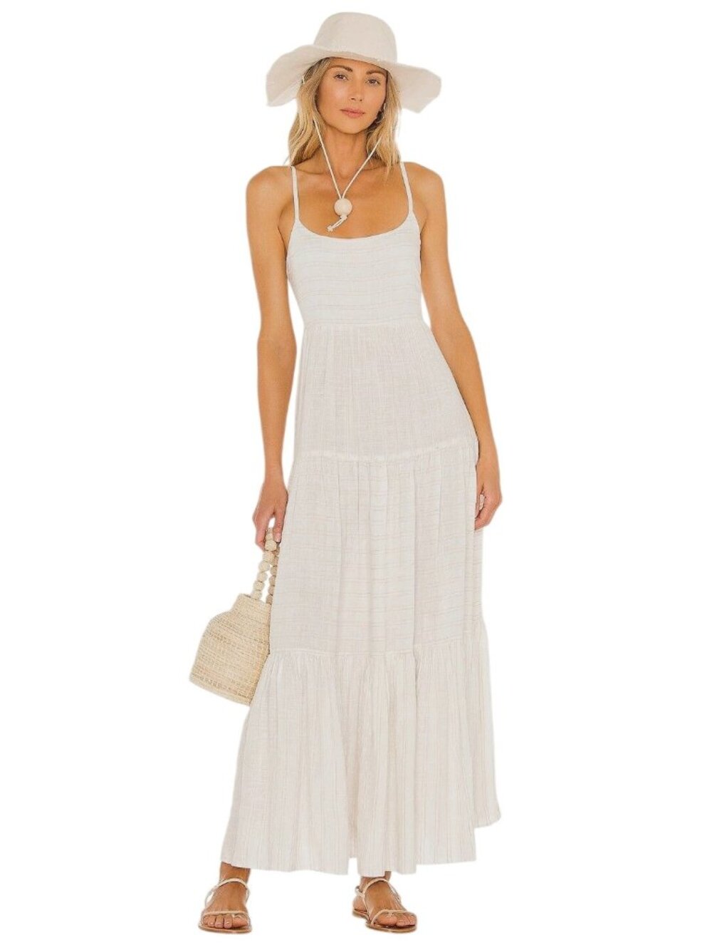 LSPACE Santorini Dress in Cream Small New Womens Maxi Beach Gown